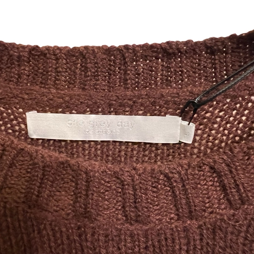 Women’s 100% Cashmere Knit Sweater in Rich Brown - Picture 3 of 5